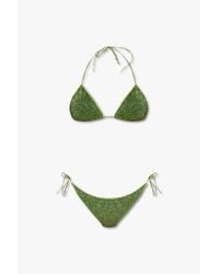 Oseree Green Bikini With A Lurex Finish