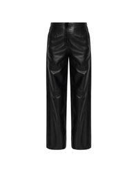 IRO Black Leather Trousers Uleth