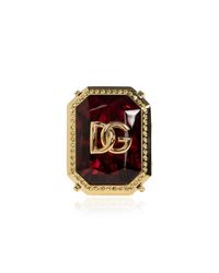 Dolce & Gabbana Red Ring With Shimmering Crystals