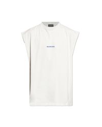 Balenciaga White Sleeveless T-Shirt for men