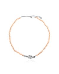 Off-White c/o Virgil Abloh White Short Necklace With Glass Pearls