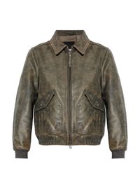 AllSaints Green 'Marlando' Leather Jacket for men