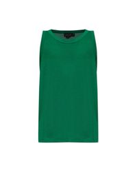 LACOSTE RUNWAY Green Silk Top for men
