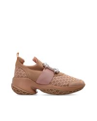 Roger Vivier Brown Sports Shoes With Shimmering Crystals