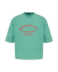 Willy Chavarria Green T-Shirt "Chavarria Community Center" for men