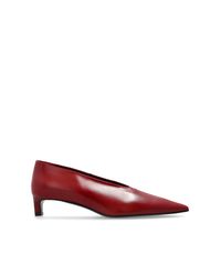 Jil Sander Red Leather Heeled Shoes