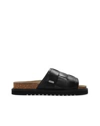 AllSaints Black Leather Slides 'Randal' for men