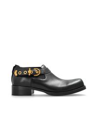 Versace Black Leather Ankle Boots for men