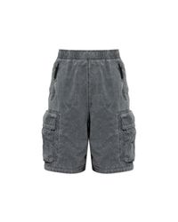 Stone Island Gray Cargo Shorts for men