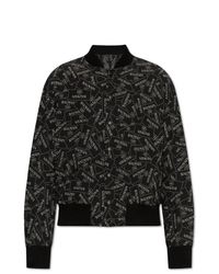 Balmain Black Bomber Jacket With Monogram for men