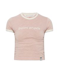 Palm Angels Pink T-Shirt With Print
