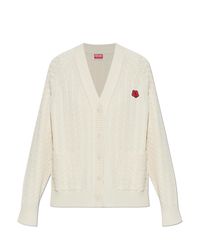 KENZO White Cardigan With Patch