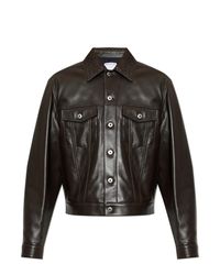 Bottega Veneta Black Leather Jacket for men