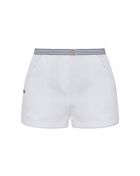 Lacoste White Shorts With Logo Patch