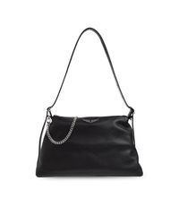 Zadig & Voltaire Black Leather Shoulder Bag 'Jim'
