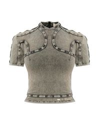 KNWLS Gray Scuba Turtleneck Top
