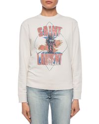 Saint Laurent White Logo-printed Sweatshirt