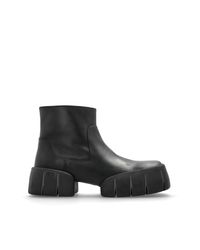 DIESEL Black Leather Ankle Boots 'D-Tex Bt' for men