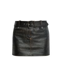 McQueen Black Leather Skirt
