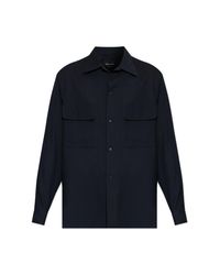 Giorgio Armani Blue Shirt With Pockets for men