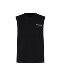 AllSaints Black Sleeveless "Underground" T-Shirt for men