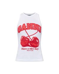 Ganni White Top With Print