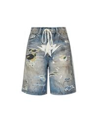 A Bathing Ape Blue Denim Shorts for men