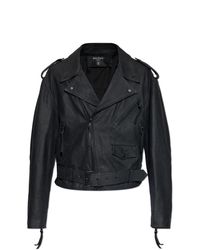 Balmain Black Leather Jacket for men