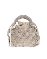 Kurt Geiger Natural Handbag Sm Macrame Crystal Bag