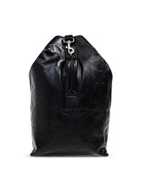 Dries Van Noten Black Leather Backpack for men