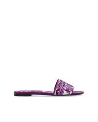Dolce & Gabbana Purple Slides With "Majolica" Pattern