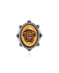 Versace Metallic Ring With Medusa Head