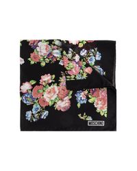 Moschino Black Silk Pocket Square for men