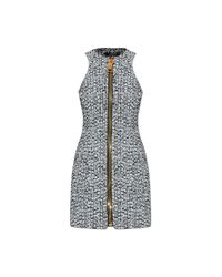 Balmain Gray Sleeveless Tweed Dress
