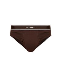 Versace Brown Cotton Briefs for men