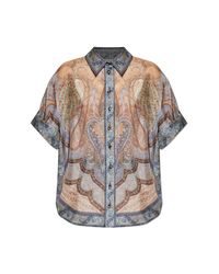 Zimmermann Gray Silk Shirt "Wanderlust"