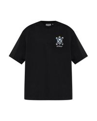Off-White c/o Virgil Abloh Black T-Shirt With A Colorful Print And Shimmering Sequins for men