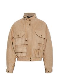 Balmain Natural Suede Jacket With Pockets
