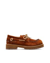 Moschino Brown Leather Shoes for men