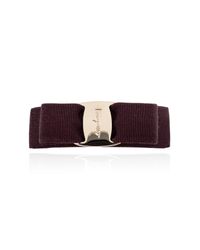 Ferragamo Purple Hair Clip With Engraved Logo