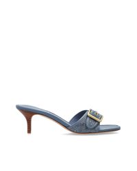 COACH Blue Heeled Mules "Marfot"