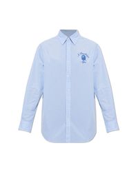 A Bathing Ape Blue Shirt With Logo