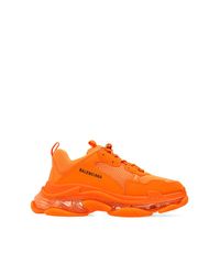 Balenciaga Orange 'Triple S' Sneakers for men