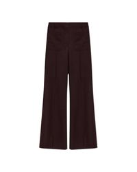 Victoria Beckham Purple Wool Trousers With Pockets