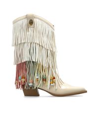 Kurt Geiger White Heeled Cowboy Boots