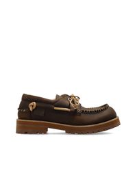 Moschino Brown Leather Shoes for men