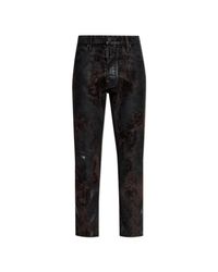DSquared² Black Waxed Jeans With Velour 'Cool Guy' for men