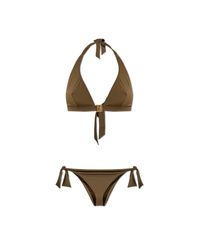 Balmain Metallic Two-Piece Swimsuit
