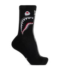 A Bathing Ape Black Socks With Logo for men