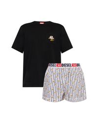 DIESEL Black Two-Piece Pyjamas "Kit-Jack-D-Core" for men